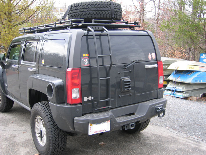 Spare Tire on Gobi Roof Rack Hummer Forums by Elcova
